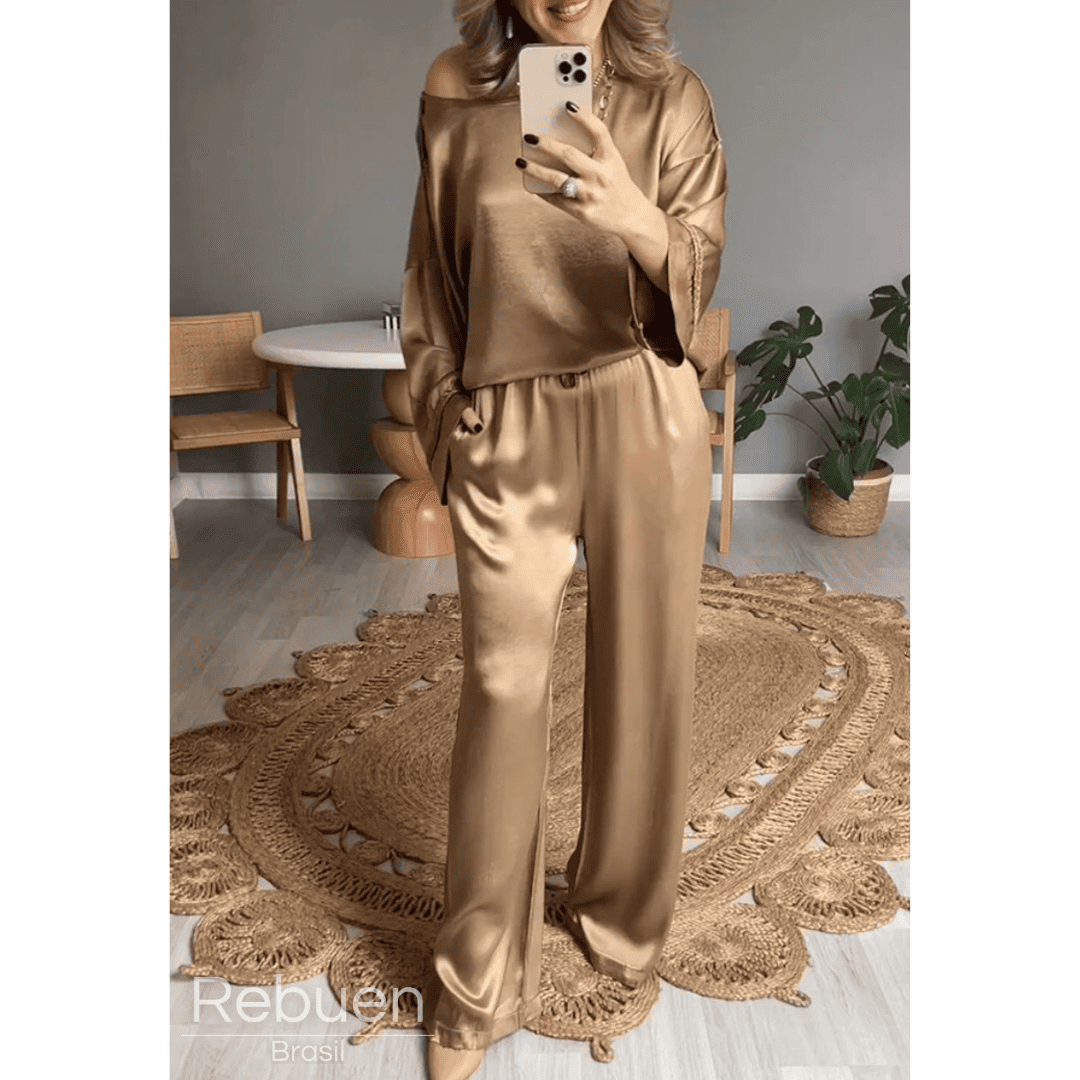 Conjunto Elegante Portofino - Sofisticação e Conforto Em Cetim