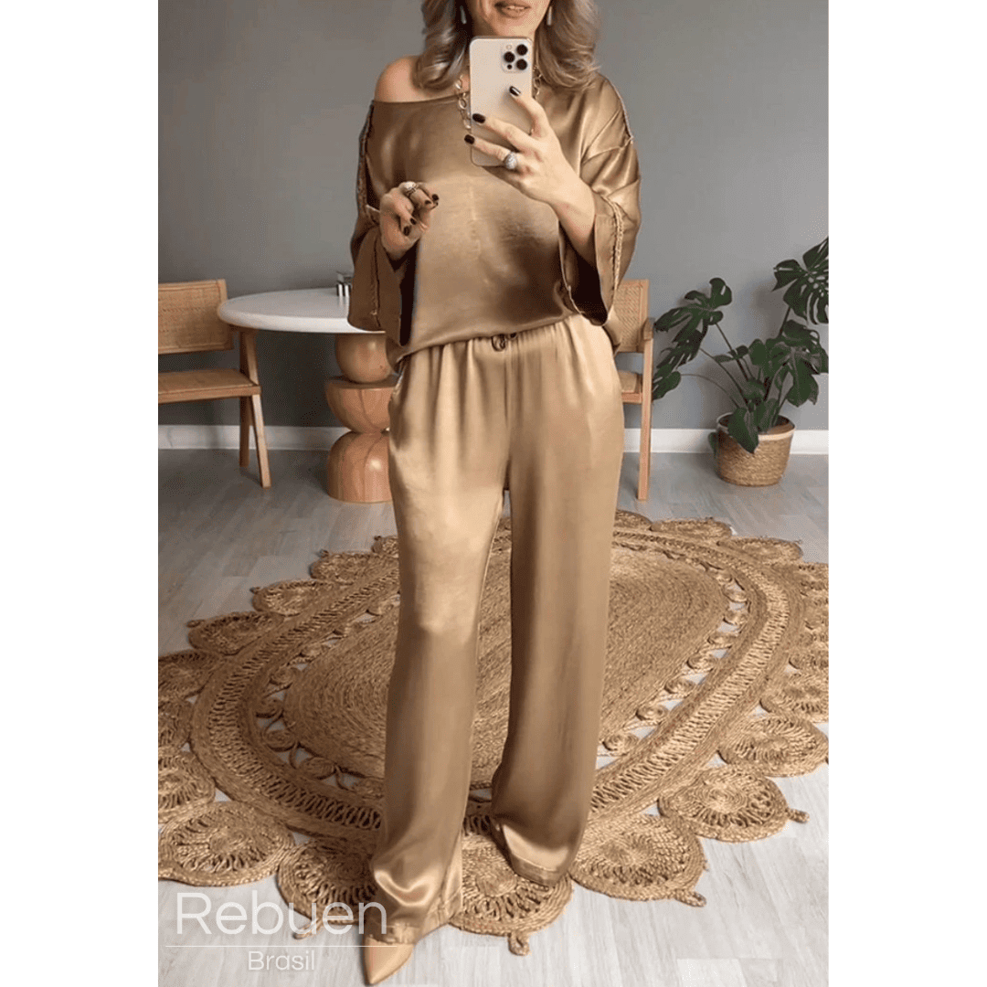 Conjunto Elegante Portofino - Sofisticação e Conforto Em Cetim