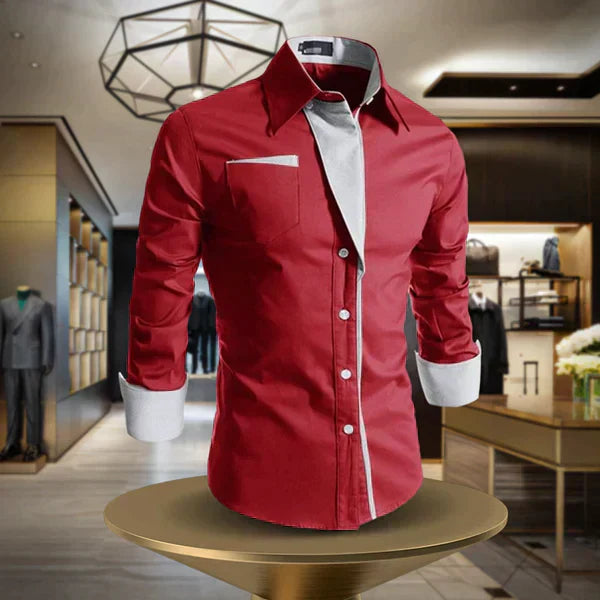 Elegante camisa de algodão para homem