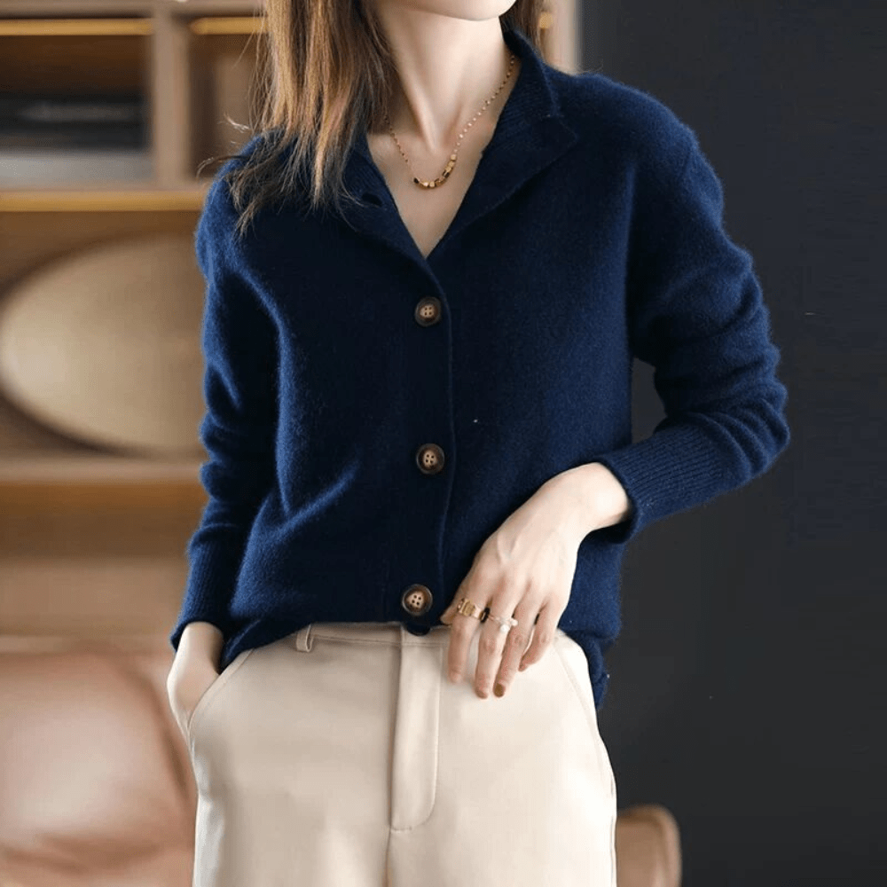Anika - Elegante cardigã de ponto
