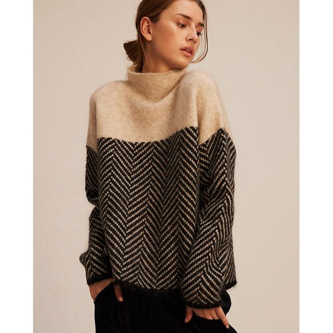 Amber - Suéter de luxo com gola alta