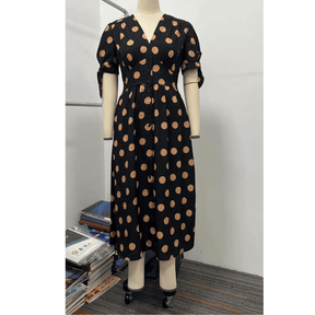 Vestido Midi Elegante com Estampa de Poás - Santorinni