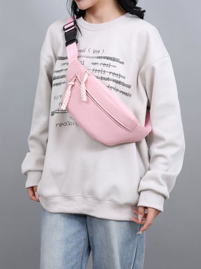 Bolsa transversal de tecido Oxford com alça ajustável