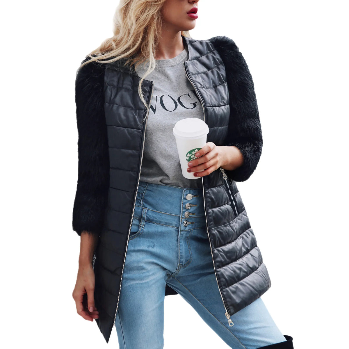 Nora - Jaqueta de inverno de PU sintético para mulher