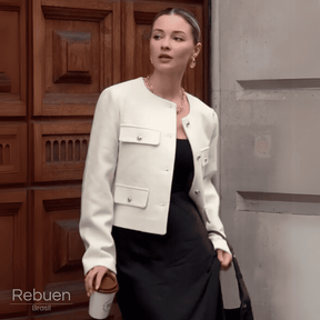 Blazer Feminino Giullia com Botões Elegantes e Caimento Alfaiatado