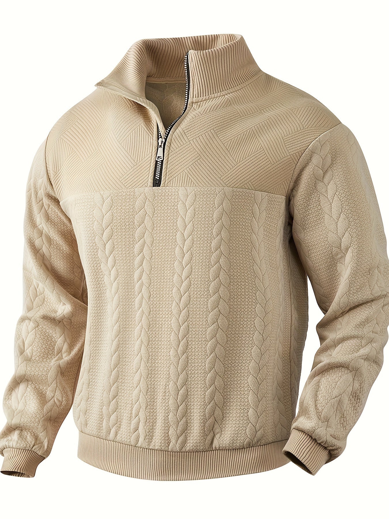 Eiran - Suéter vintage masculino com zíper