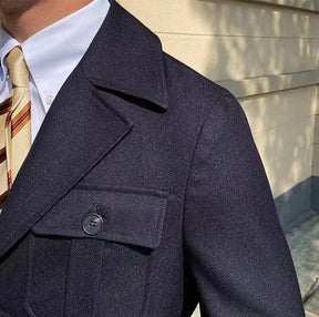 Enzo - Casaco de inverno com gola de sastre, Alta Costura