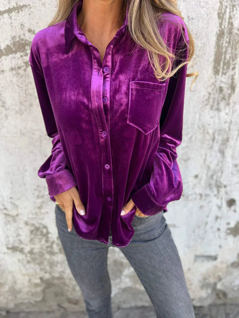 Olisa - Camisa de veludo elegante
