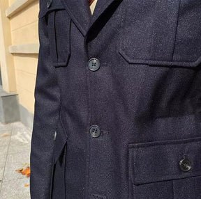 Enzo - Casaco de inverno com gola de sastre, Alta Costura