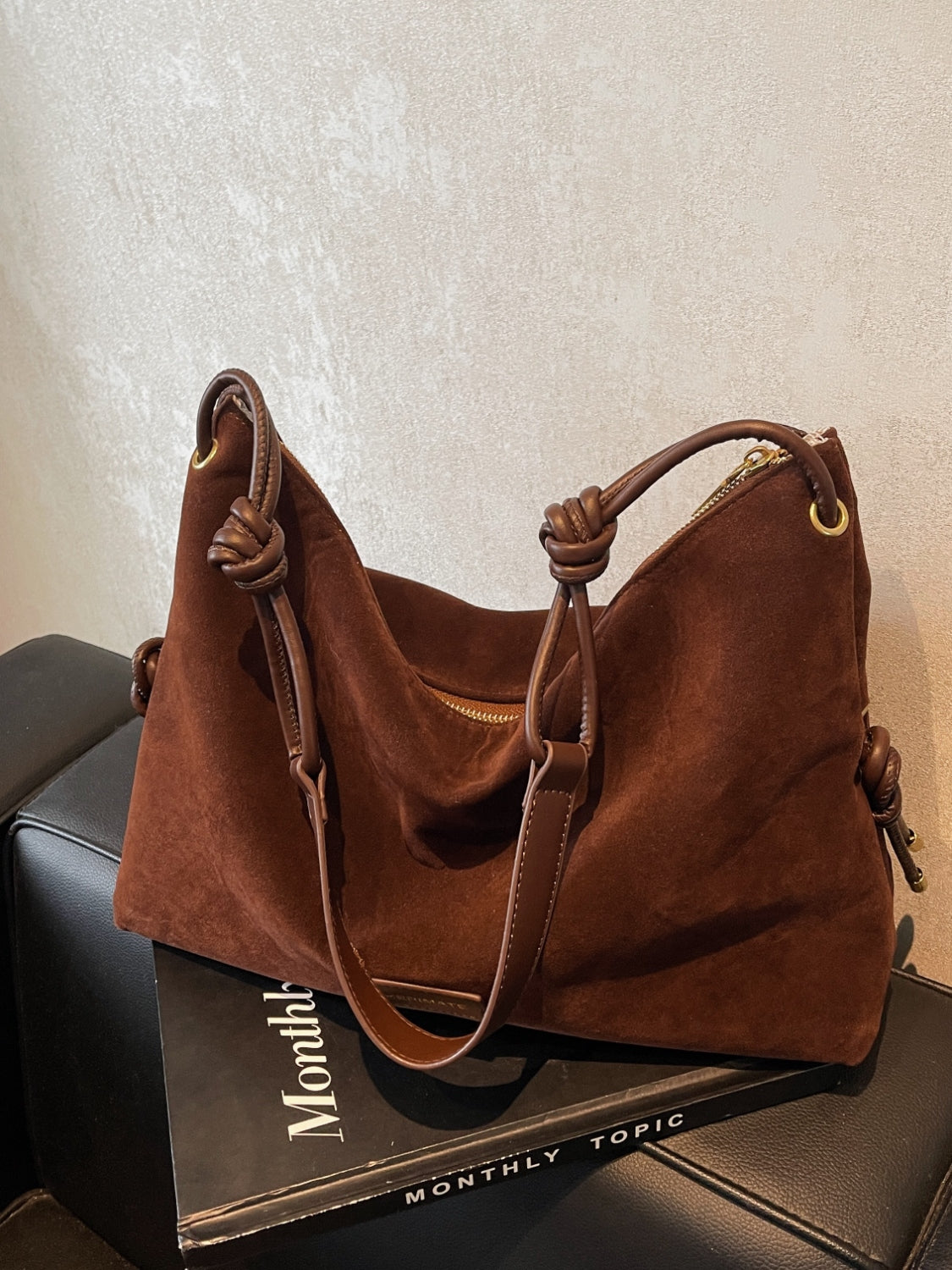 Bolso grande de camurça