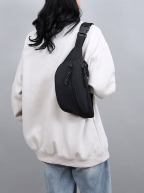 Bolsa transversal de tecido Oxford com alça ajustável
