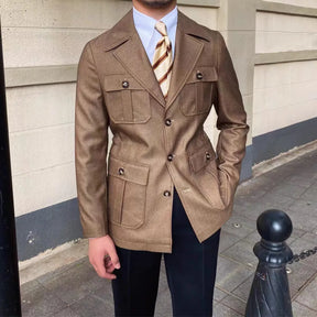 Enzo - Casaco de inverno com gola de sastre, Alta Costura