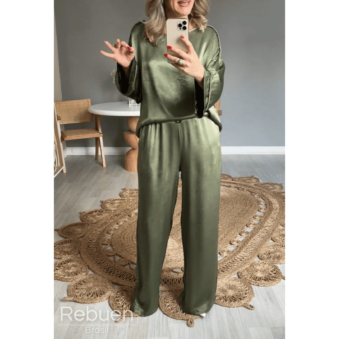 Conjunto Elegante Portofino - Sofisticação e Conforto Em Cetim
