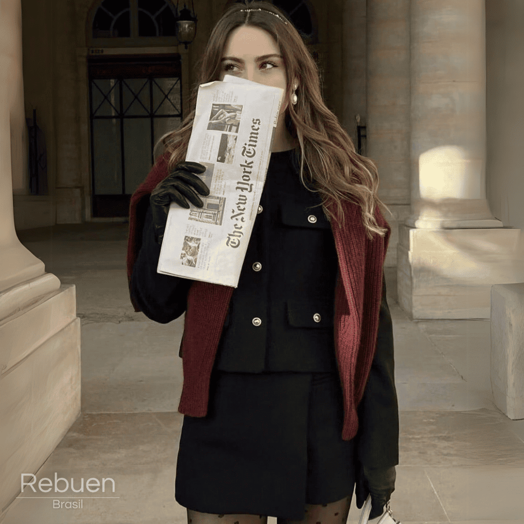 Blazer Feminino Giullia com Botões Elegantes e Caimento Alfaiatado