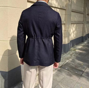 Enzo - Casaco de inverno com gola de sastre, Alta Costura