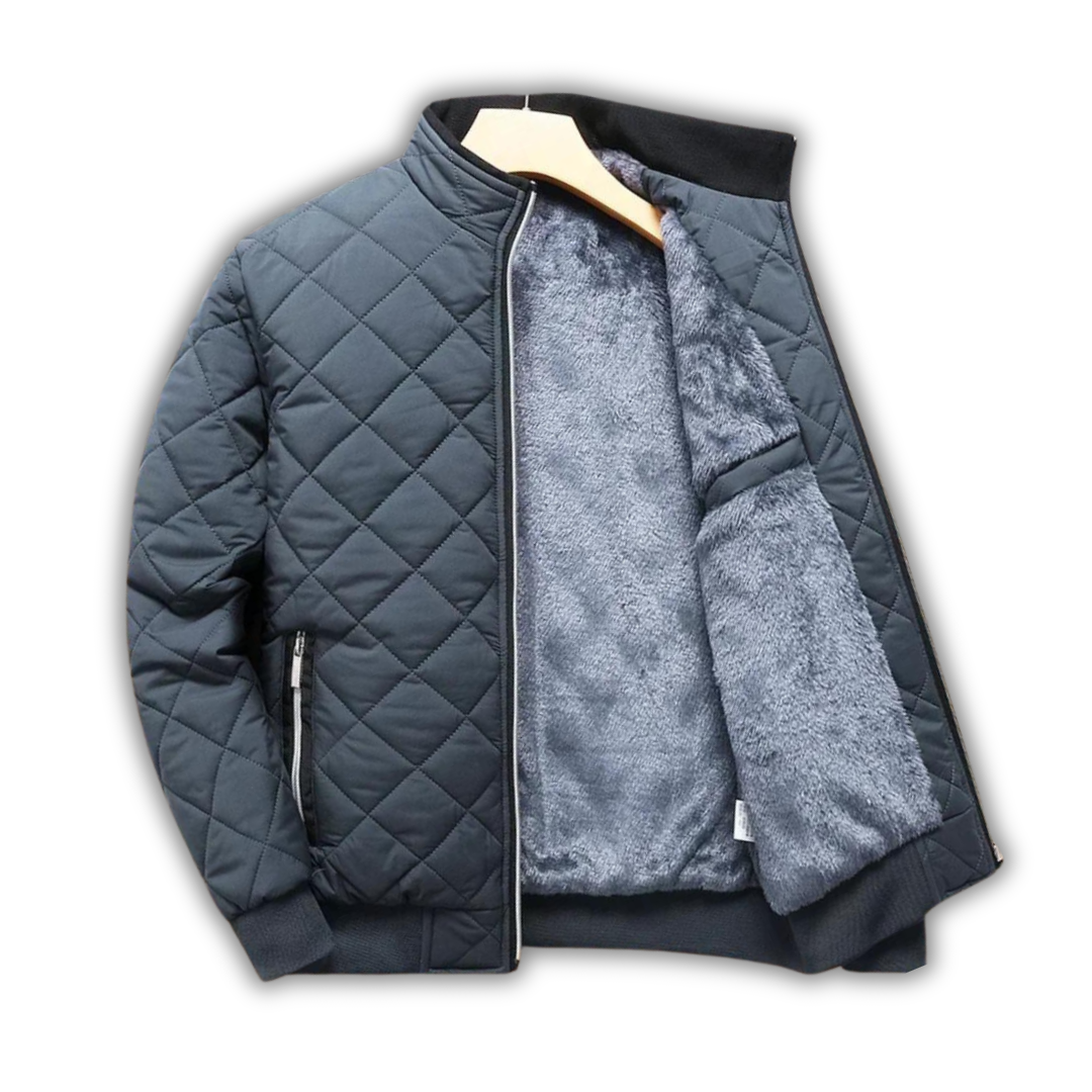 Jaqueta acolchoada com forro de fleece para homem