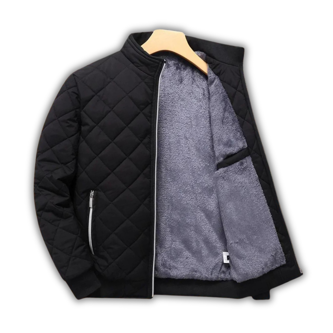 Jaqueta acolchoada com forro de fleece para homem