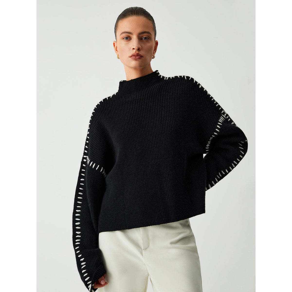 Helga - Jersey de ponto preto