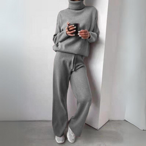 Carmel - Conjunto de 2 peças, suéter de gola alta e calça longa