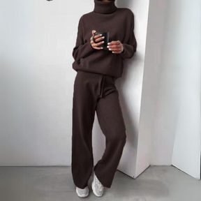 Carmel - Conjunto de 2 peças, suéter de gola alta e calça longa