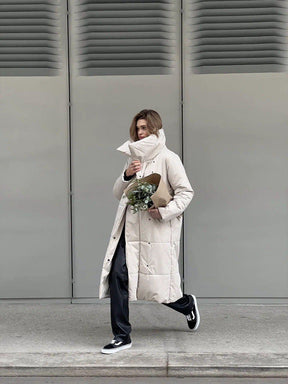 Donia - Abrigo longo de inverno com elegante gola larga