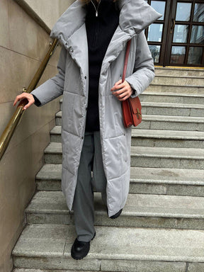 Donia - Abrigo longo de inverno com elegante gola larga