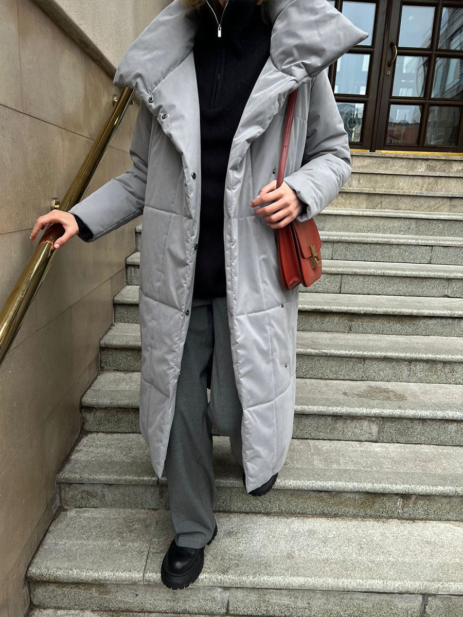 Donia - Abrigo longo de inverno com elegante gola larga