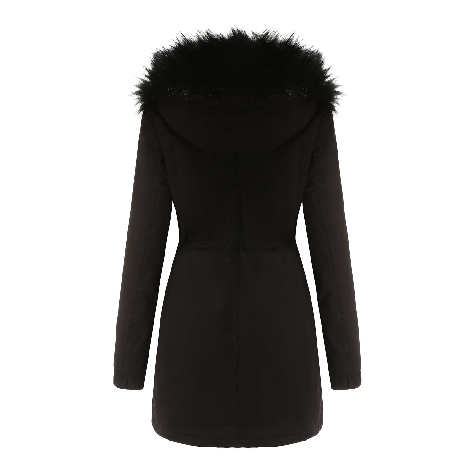 Sara - Parka feminina de comprimento médio com elegante gola de pele