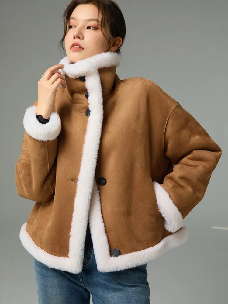 Belani - Abrigo grosso de inverno com forro de veludo
