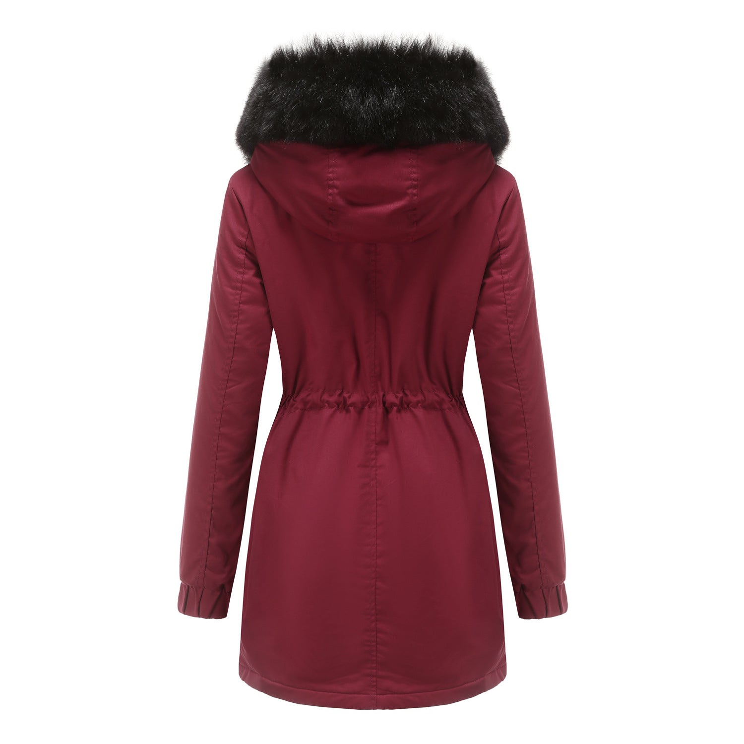 Sara - Parka feminina de comprimento médio com elegante gola de pele