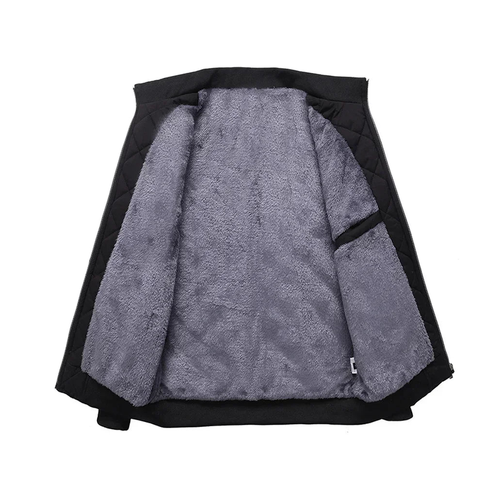 Jaqueta acolchoada com forro de fleece para homem