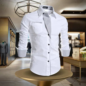 Elegante camisa de algodão para homem