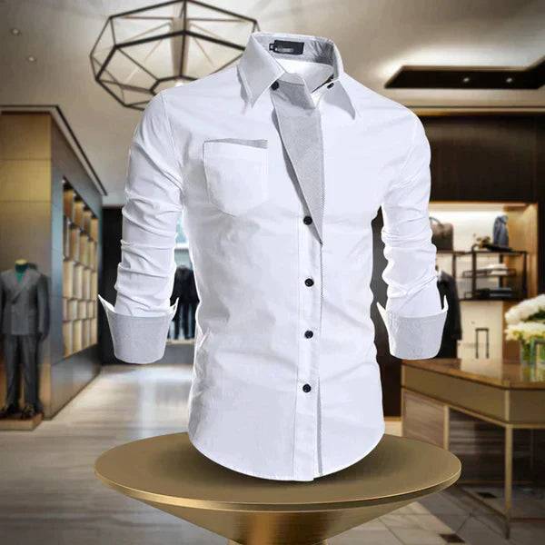 Elegante camisa de algodão para homem