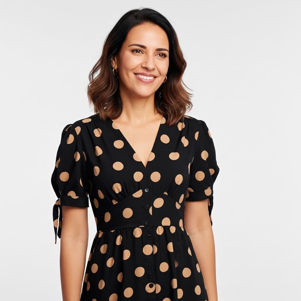 Vestido Midi Elegante com Estampa de Poás - Santorinni