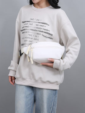 Bolsa transversal de tecido Oxford com alça ajustável
