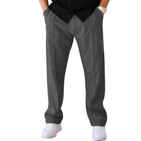 Cómodo pantalón de corte ancho para homem, confeccionado em um material leve e arejado
