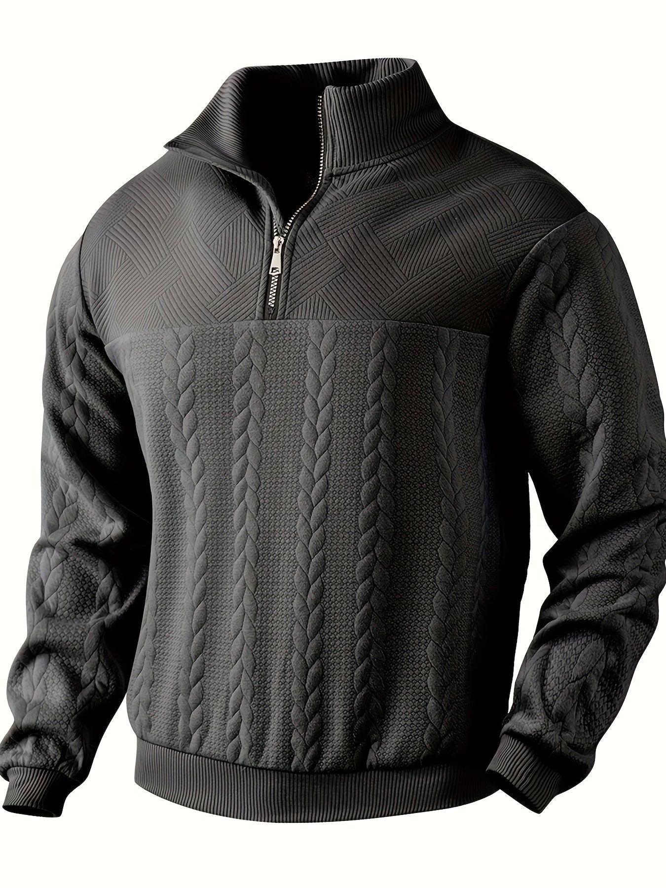 Eiran - Suéter vintage masculino com zíper