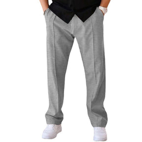 Cómodo pantalón de corte ancho para homem, confeccionado em um material leve e arejado