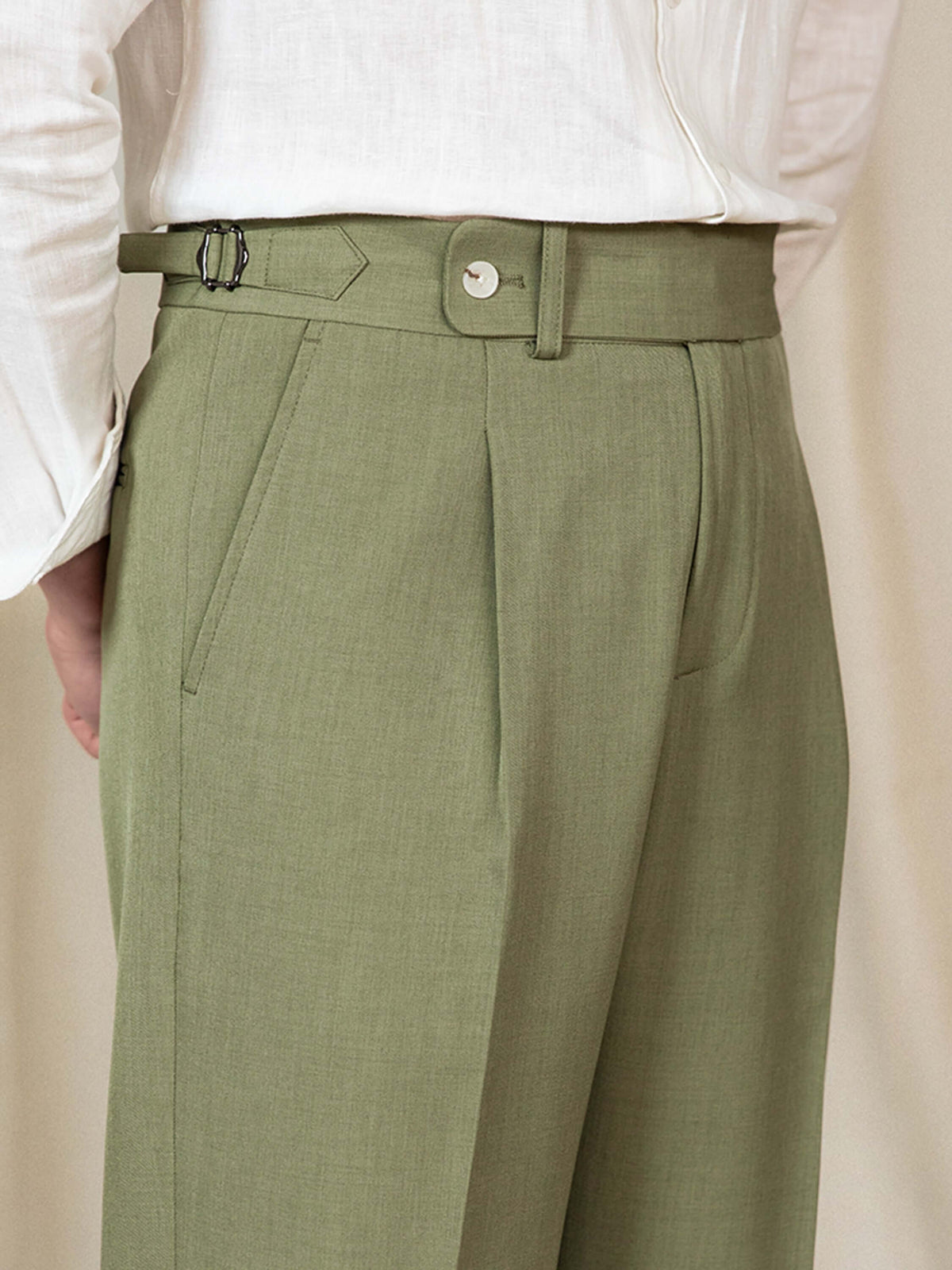 Calças de cintura alta para homens de estilo casual e dinheiro antigo