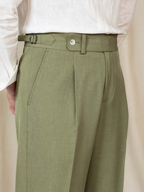 Calças de cintura alta para homens de estilo casual e dinheiro antigo