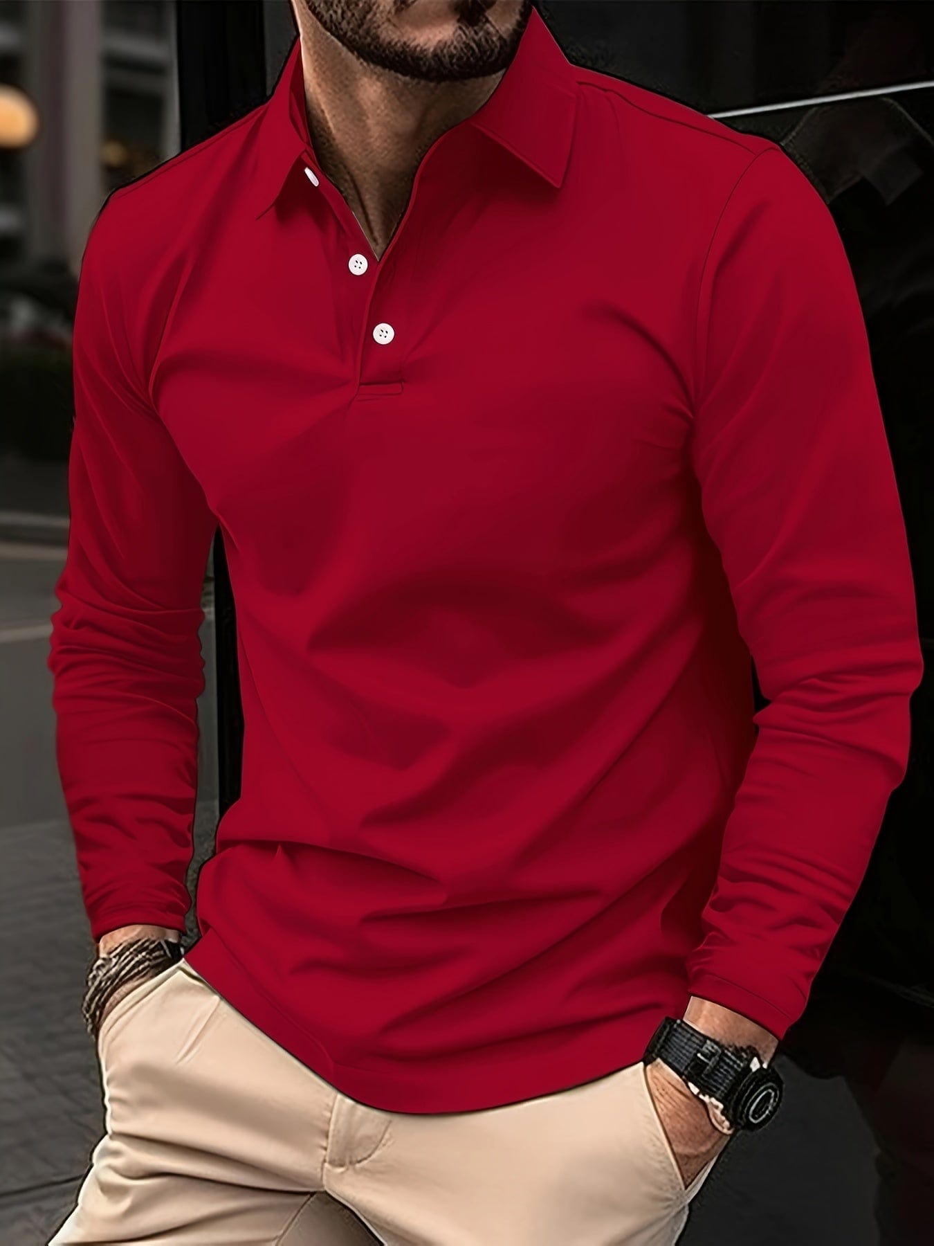 Jarren - Camisa Polo de Manga Longa